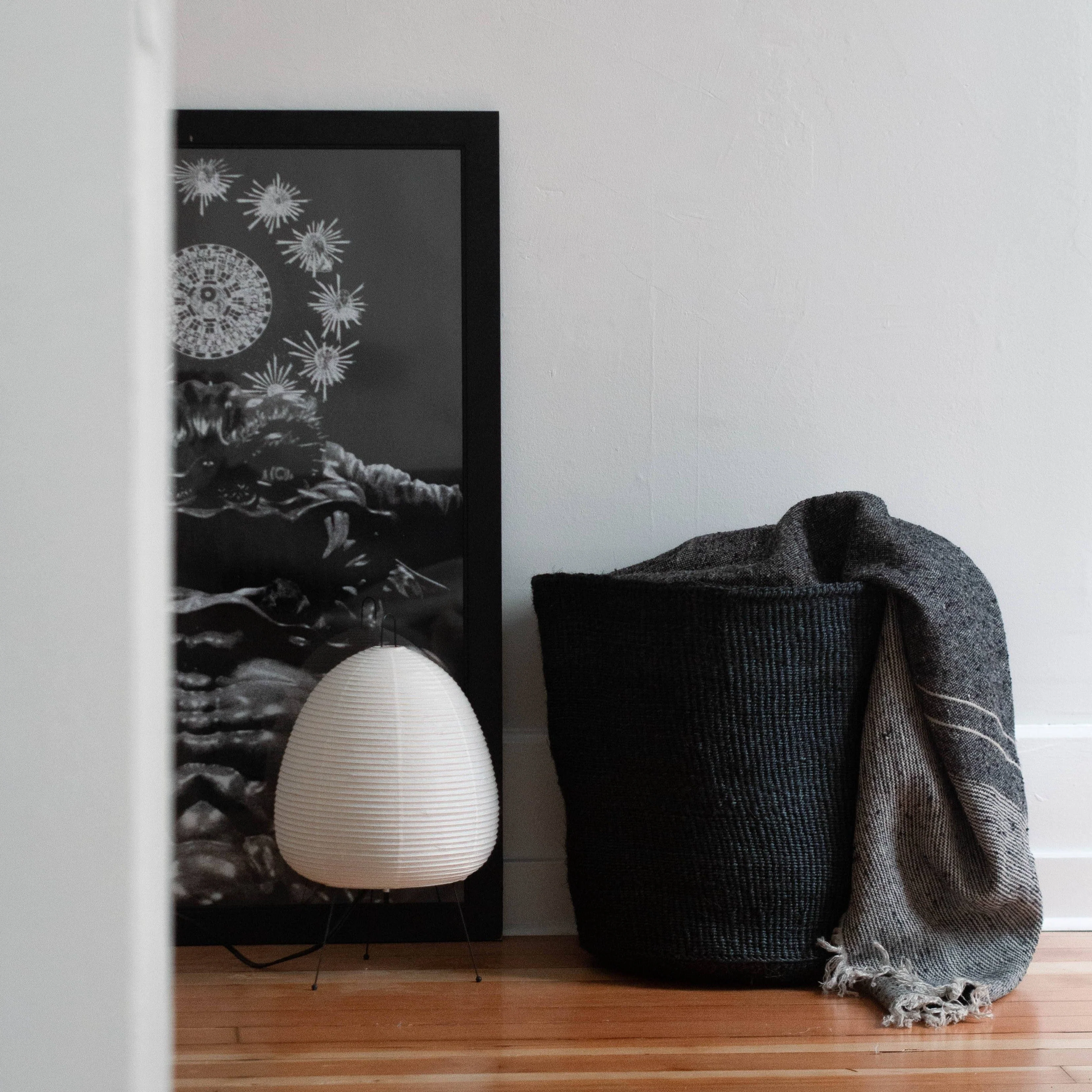 18" Sisal Basket | Black - Image 2