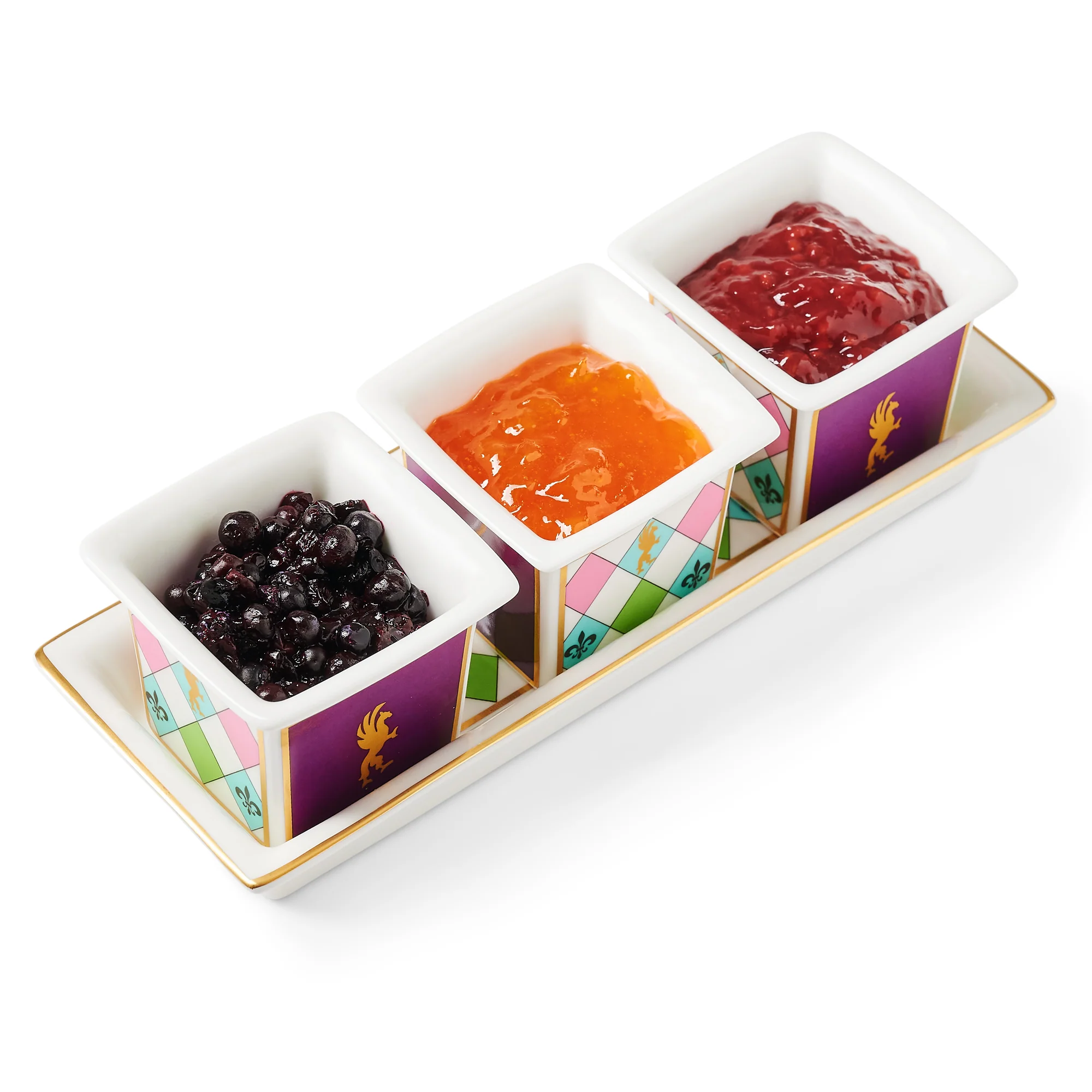 Harlequin Rectangle Jam Pot Tray - Image 3