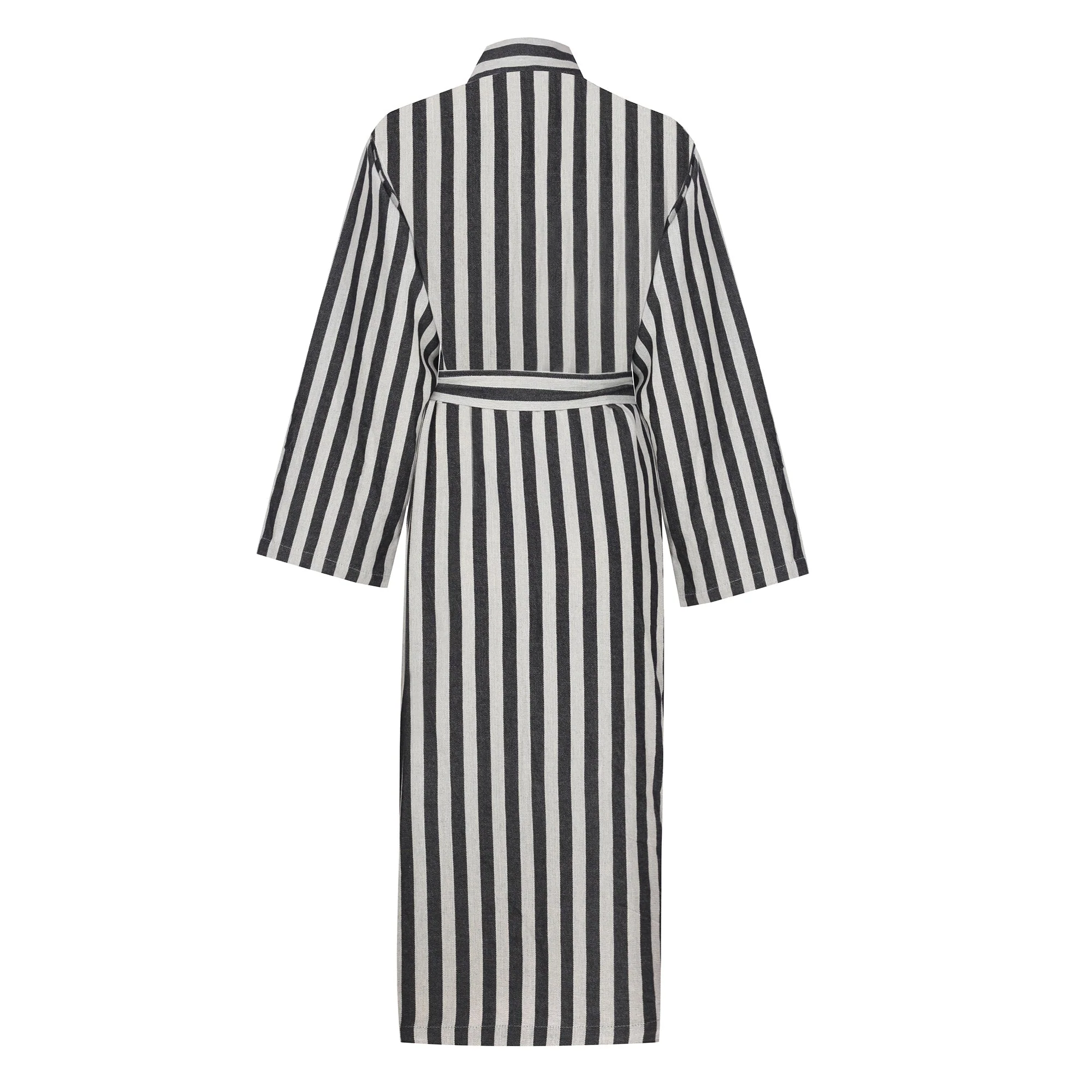 Turkish Linen Robe | Black Stripe - Image 2