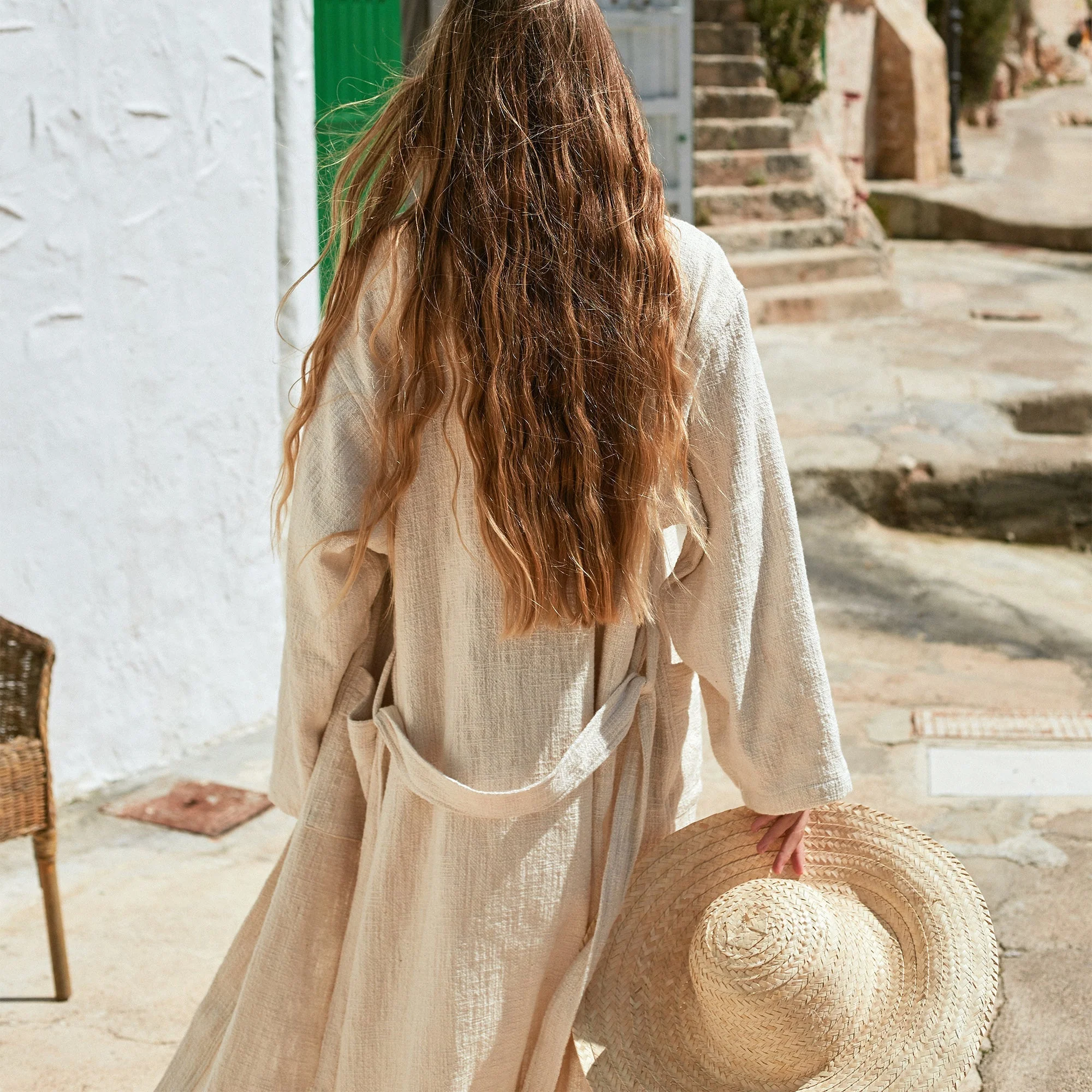 Turkish Linen Robe | Natural - Image 3