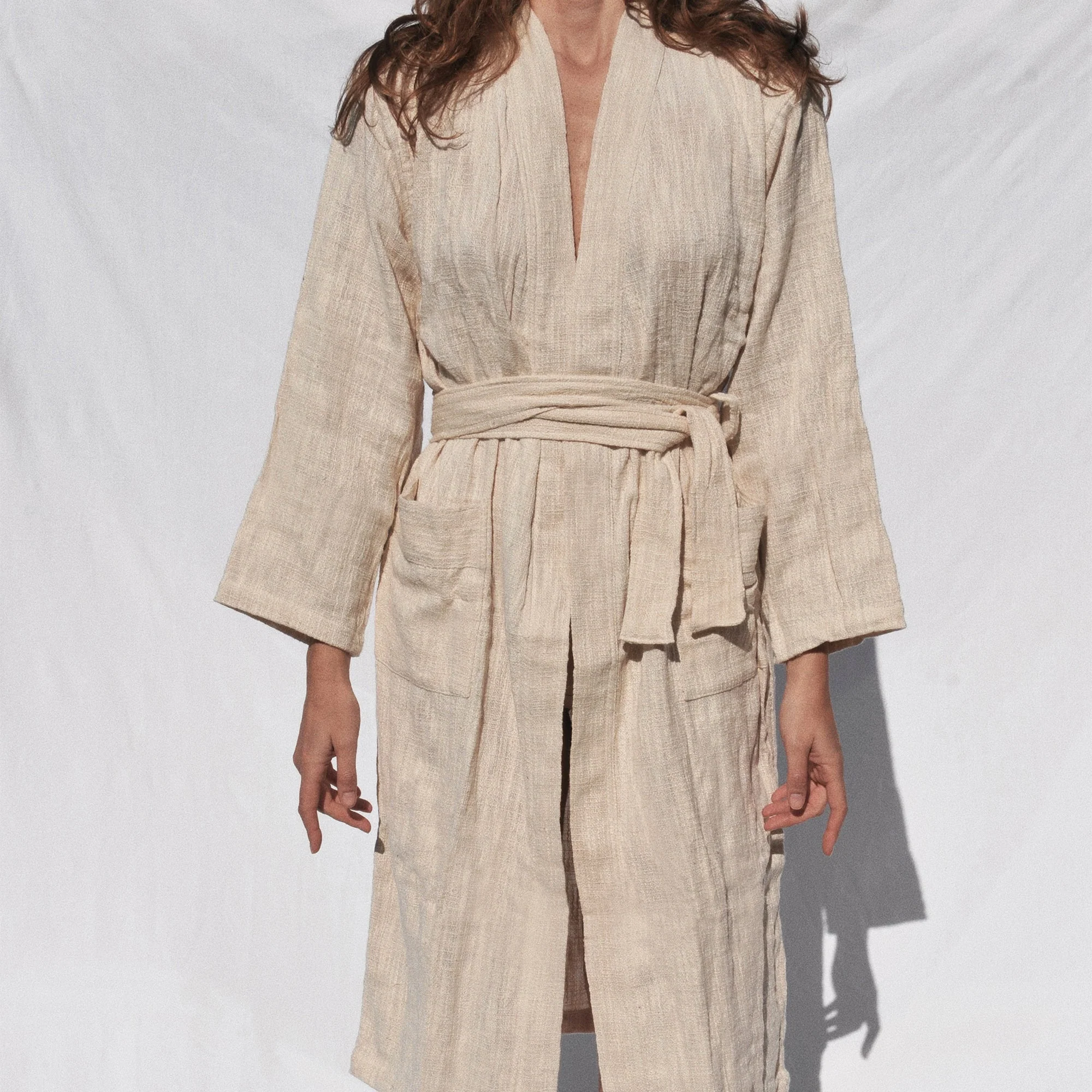 Turkish Linen Robe | Natural - Image 4